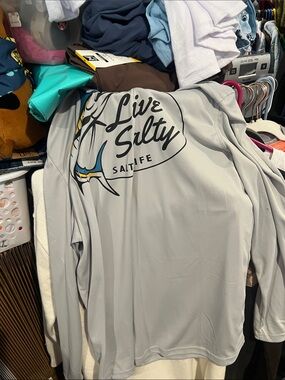 men’s grey salt, life rash guard no no Tag